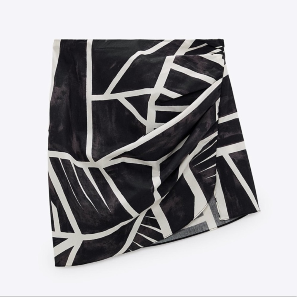 Zara draped printed skirt